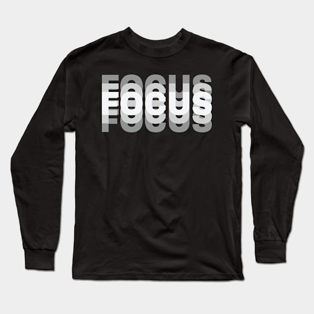 Reflective Focus Mindfulness Monochrome Typography Long Sleeve T-Shirt by Graphic Duster